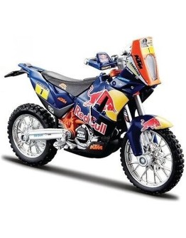 BURAGO 1/18 SCALE DIE-CAST MOTORCYCLE MODEL - 51071 - KTM 450 RALLY - DAKAR #1 REDBULL BU51071