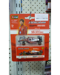 BURAGO FORMULA RACING 1/64 SCALE DIE-CAST MODEL CAR - 56805L - FERRARI SF25 #16 CHARLES LECLERC - BU56805L