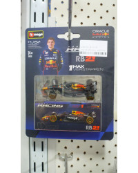 BURAGO FORMULA RACING 1/64 SCALE DIE-CAST MODEL CAR - 58012V - ORACLE RED BULL RACING RB21 #1 MAX VERSTAPPEN - BU58012V