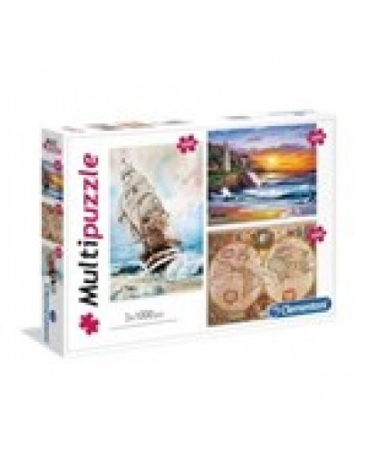 CLEMENTONI 3 X 1000PC JIGSAW PUZZLES 8108 - MULTI PUZZLE CLEO8108