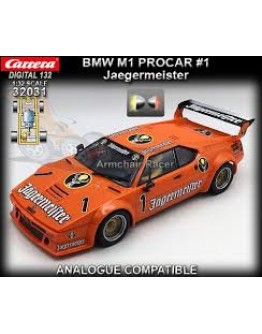 CARRERA 1/32 SLOT CAR -  DIGITAL - 312031 BMW M1 JAEGER CAR312031