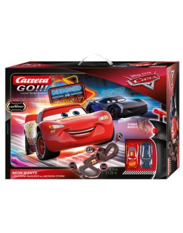 CARRERA SLOT CAR 'GO' SET - 62477 - Disney Cars - Neon Nights
