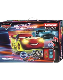 CARRERA GO SLOT CAR SET - 62559 - DISNEY CARS "GLOW RACERS"