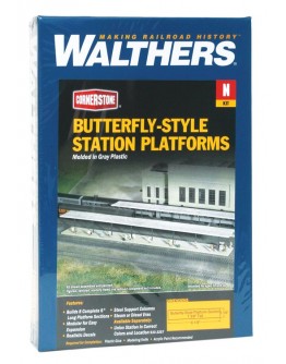 WALTHERS CORNERSTONE N BUILDING KIT  9333258 Butterfly Style Station Platform Shelter [8 off]
