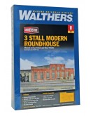 WALTHERS CORNERSTONE N BUILDING KIT  9333260 3 Stall Modern Roundhouse