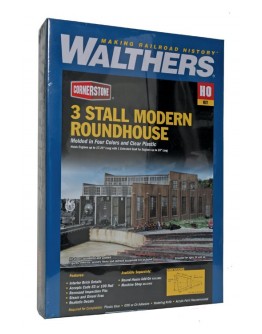 WALTHERS CORNERSTONE HO BUILDING KIT  9332900 3 Stall Modern Roundhouse