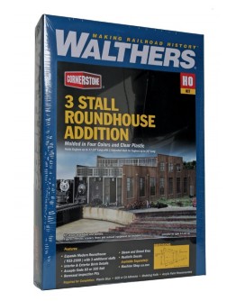 WALTHERS CORNERSTONE HO BUILDING KIT  9332901 3 Stall Modern Roundhouse Addition