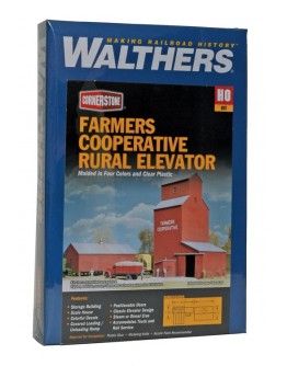 WALTHERS CORNERSTONE HO BUILDING KIT  9333036 Farmers Cooperative Rural Grain Elevator