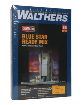 WALTHERS CORNERSTONE HO BUILDING KIT  9333086 Blue Star Ready Mix Plant