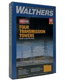 WALTHERS CORNERSTONE HO BUILDING KIT  9333121 High Voltage Transmission Towers [4 off]