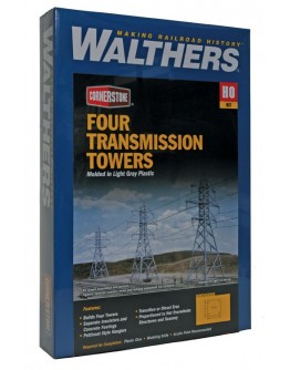 WALTHERS CORNERSTONE HO BUILDING KIT  9333121 High Voltage Transmission Towers [4 off]