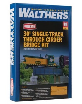 WALTHERS CORNERSTONE HO BUILDING KIT  9334500 30' Single Track Railroad Through Girder Bridge