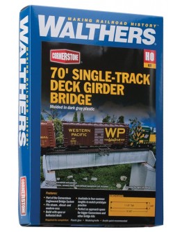 WALTHERS CORNERSTONE HO BUILDING KIT  9334505 30' Single Track Railroad Deck Girder Bridge
