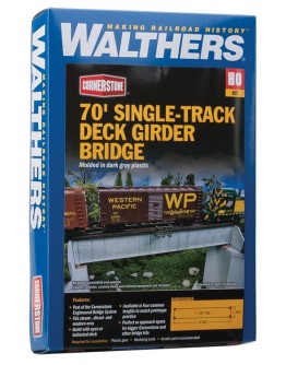 WALTHERS CORNERSTONE HO BUILDING KIT  9334507 70' Single Track Railroad Deck Girder Bridge