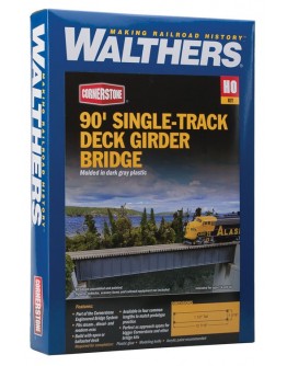 WALTHERS CORNERSTONE HO BUILDING KIT  9334508 90' Single Track Railroad Deck Girder Bridge