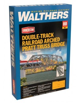 WALTHERS CORNERSTONE HO BUILDING KIT  9334522 Arched Pratt Truss Railroad Bridge - Double Track