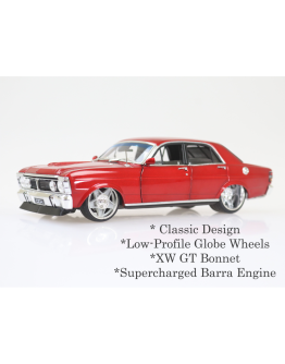 DDA COLLECTIBLES 1/24 SCALE DIE-CAST MODEL CAR - DDA2492 - CANDY RED XY FORD FALCON