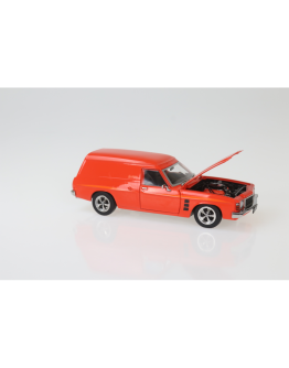 DDA COLLECTIBLES 1/24 SCALE DIE-CAST MODEL CAR - DDA521 - MANDARIN RED 1975 HJ HOLDEN SANDMAN PANEL VAN