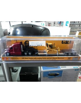 DIECAST MASTERS - CAT 1/87 DIE CAST MODEL - 84419 - PETERBILT MODEL 579 TRACTOR & TRAILER WITH CAT D5M DOZER CAT84419