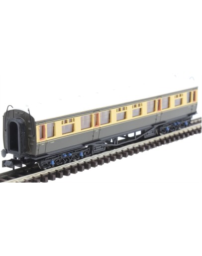 DAPOL N GAUGE CARRIAGE 2P-000-080 GWR COLLETT CORRIDOR COMPOSITE COACH #7019 BR CHOCOLATE & CREAM