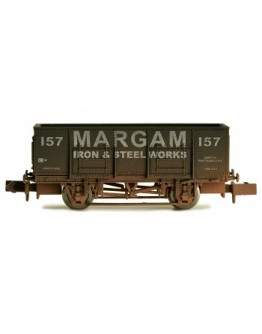 DAPOL N GAUGE WAGON 2F-038-026 20 TON STEEL MINERAL WAGON - MARGAM IRON & STEEL WORKS #157 - WEATHERED