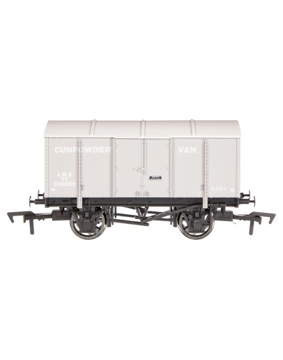 DAPOL OO SCALE WAGON 4F-013-144 LMS GUNPOWDER VAN #209020 - LMS LIGHT GREY - DA4F013144