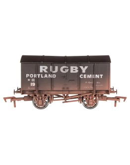 DAPOL OO SCALE WAGON 4F-013-178 GUNPOWDER VAN - RUGBY CEMENT #19 - DARK GREY [WEATHERED] - DA4F013178