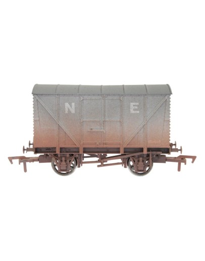 DAPOL OO SCALE WAGON 4F-016-128 12 TON BANANA VAN - NORTH EASTERN RAILWAY # NE 158645 - GREY [WEATHERED] - DA4F016128