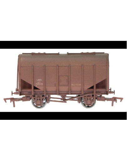 DAPOL OO SCALE WAGON 4F-036-038 20T BULK GRAIN COVERED HOPPER -LMS # 701245 - LMS BROWN [WEATHERED] DA4F036038