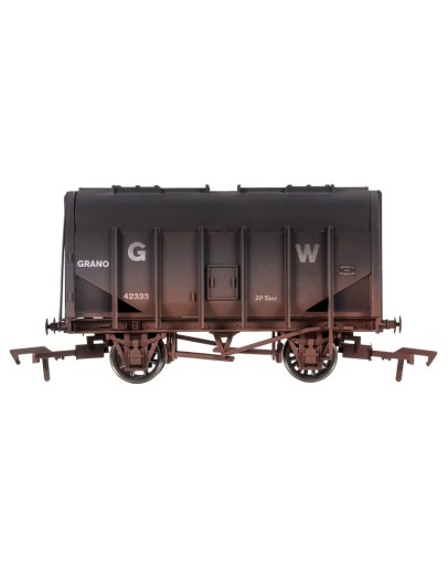 DAPOL OO SCALE WAGON 4F-036-050 20T BULK GRAIN COVERED HOPPER - GWR # 42333 - GWR GREY [WEATHERED] DA4F036050