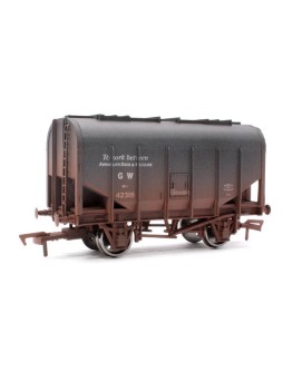 DAPOL OO SCALE WAGON 4F-036-052 20T BULK GRAIN COVERED HOPPER - GWR AVONMOUTH # 42318 - GWR GREY  [WEATHERED] DA4F036052