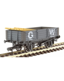 DAPOL OO SCALE WAGON 4F-040-031 4 PLANK OPEN WAGON w/LOAD - GWR. # 46670 - GREY - DA4F040031