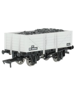 DAPOL OO SCALE WAGON 4F-051-053 5 PLANK OPEN WAGON - BRITISH RAILWAY # M318246 - BR GREY - DA4F051053