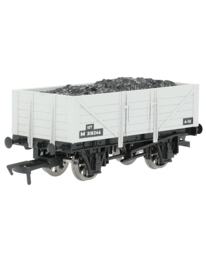 DAPOL OO SCALE WAGON 4F-051-053 5 PLANK OPEN WAGON - BRITISH RAILWAY # M318246 - BR GREY - DA4F051053