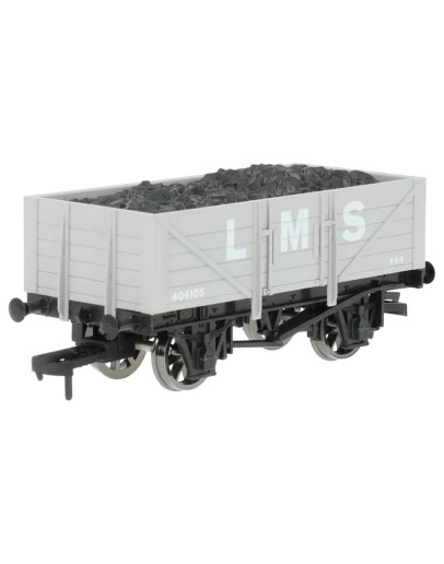 DAPOL OO SCALE WAGON 4F-051-055 5 PLANK OPEN WAGON - LONDON MIDLAND & SCOTTISH RAILWAY # 404105 - LMS GREY - DA4F051055