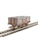 DAPOL OO SCALE WAGON 4F-052-008 5 Plank 9Ft Wheelbase Open Wagon - F.H. Silvey & Co. # 196 - Brown [Weathered]