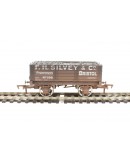 DAPOL OO SCALE WAGON 4F-052-008 5 Plank 9Ft Wheelbase Open Wagon - F.H. Silvey & Co. # 196 - Brown [Weathered]