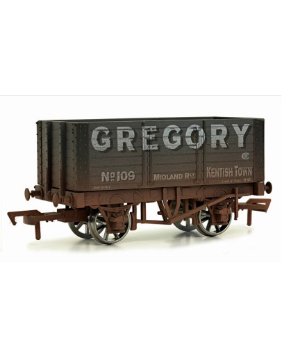 DAPOL OO SCALE WAGON 4F-072-010 7 PLANK 9FT WHEELBASE OPEN WAGON - GREGORY # 109 - GREY [WEATHERED] - DA4F072010