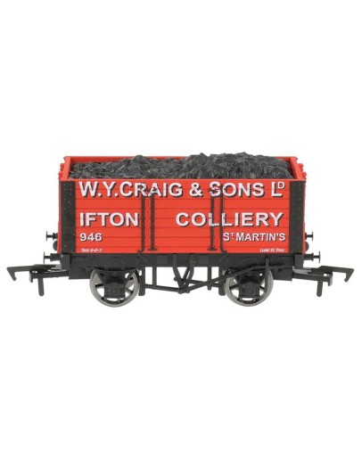 DAPOL OO SCALE WAGON 4F-072-025 7 PLANK 9FT WHEELBASE OPEN WAGON - W.Y. CRAIG & SONS LTD # 946 - ORANGE - DA4F072025