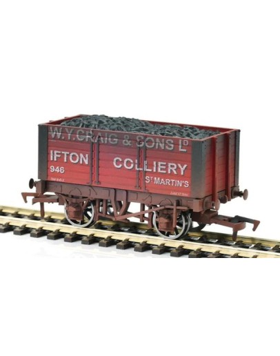 DAPOL OO SCALE WAGON 4F-072-026 7 PLANK 9FT WHEELBASE OPEN WAGON - W.Y. CRAIG & SONS LTD # 946 - ORANGE [WEATHERED] - DA4F072026