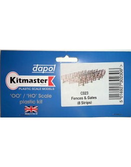 DAPOL KITMASTER OO/HO BUILDING KIT - PLASTIC C023 Fences and Gates [ 8 strips ]