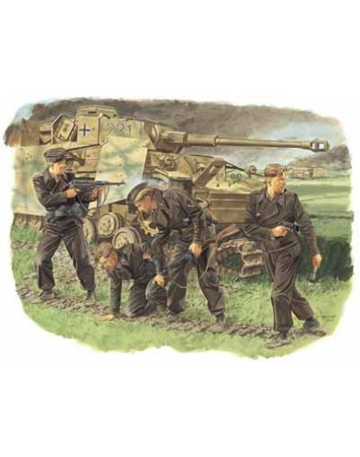 DRAGON 1/35 SCALE MODEL KIT - 6129 - Survivors, Panzer Crew (Kursk 1943)