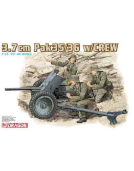 DRAGON 1/35 SCALE MODEL KIT - 6152 39-45 SERIES - 3.7CM PAK 35/36 w/CREW - DR6152