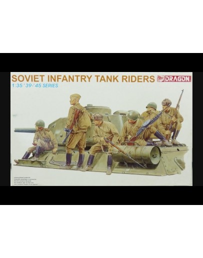 DRAGON 1/35 SCALE MODEL KIT - 6197 - Soviet Infantry Tank Riders 