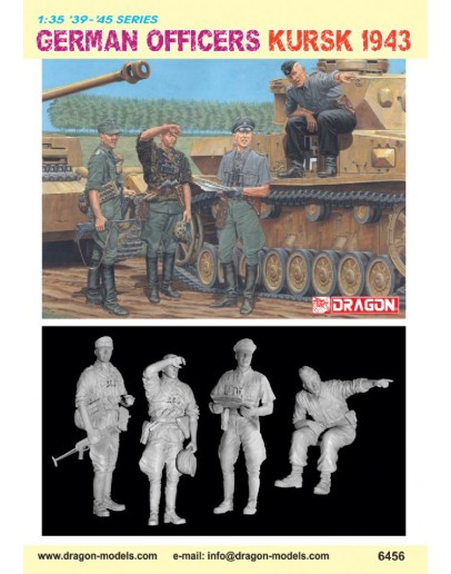 DRAGON 1/35 SCALE MODEL KIT - 6456 - German Officers Kursk 1943