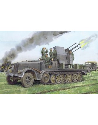 DRAGON 1/35 SCALE MODEL KIT - 6525 - Sd.Kfz.7/1 2cm Flakvierling 38 auf Selbstfahrlafette