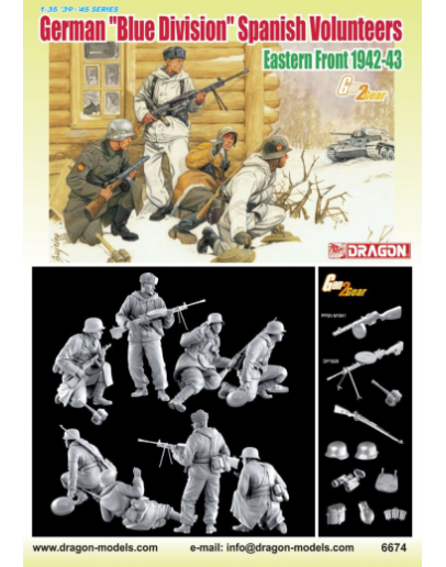 DRAGON 1/35 SCALE MODEL KIT - 6674 - German "Blue Division" Spanish Volunteers (Eastern Front 1942-43)