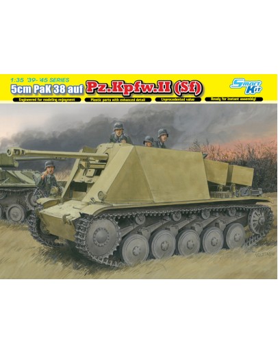 DRAGON 1/35 SCALE MODEL KIT - 6721 - 5cm Pak 38 auf Pz.Kpfw.II (Sf)