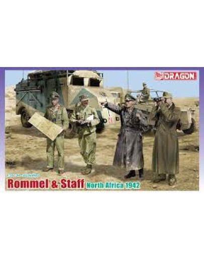 DRAGON 1/35 SCALE MODEL KIT - 6723 - ROMMEL & STAFF NORTH AFRICA DR6723