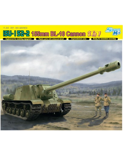 DRAGON 1/35 SCALE MODEL KIT - 6796 - ISU-152-2 155mm BL-10 Cannon 2 in 1